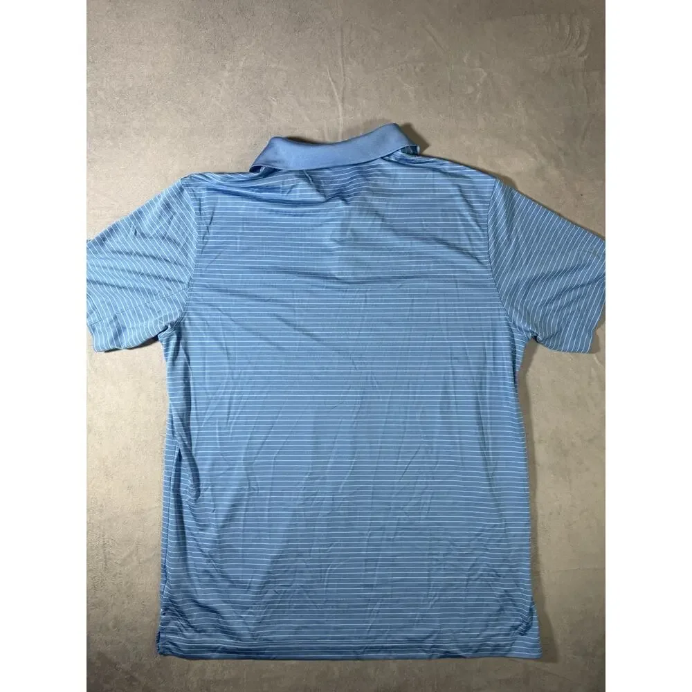Nike Golf Tour Performance Dri Fit Polo Shirt Mens XL Blue Striped Short Sleeve